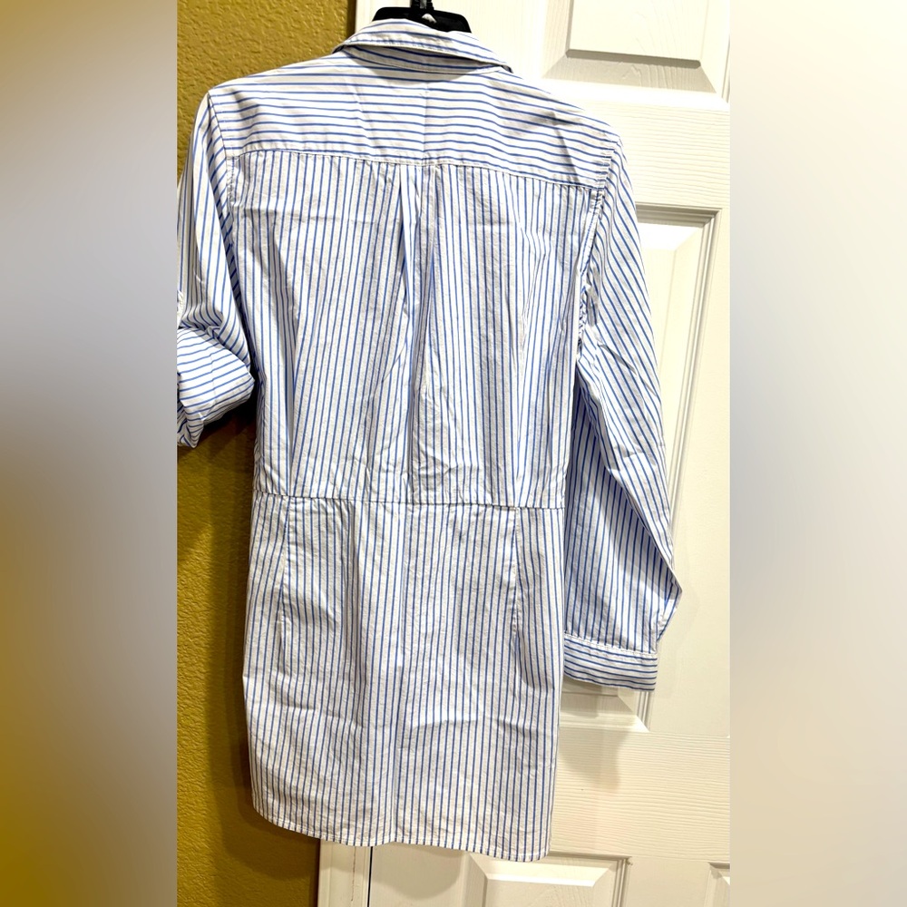 Calvin Klein Blue and White Striped Shirt size L - Picture 5 of 8